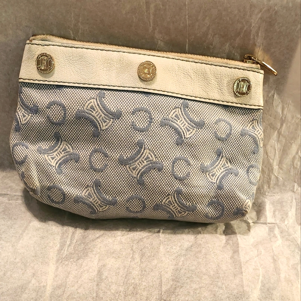 VINTAGE Celine Light Denim Pouch 7.5" X 4. 25"